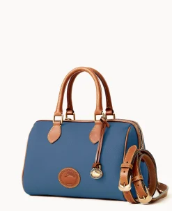 Dooney & Bourke Ready For the Getaway|Pebbled Leather<All Weather Leather 3.0 Barrel Satchel 28 Denim