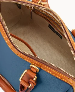 Dooney & Bourke Ready For the Getaway|Pebbled Leather<All Weather Leather 3.0 Barrel Satchel 28 Denim