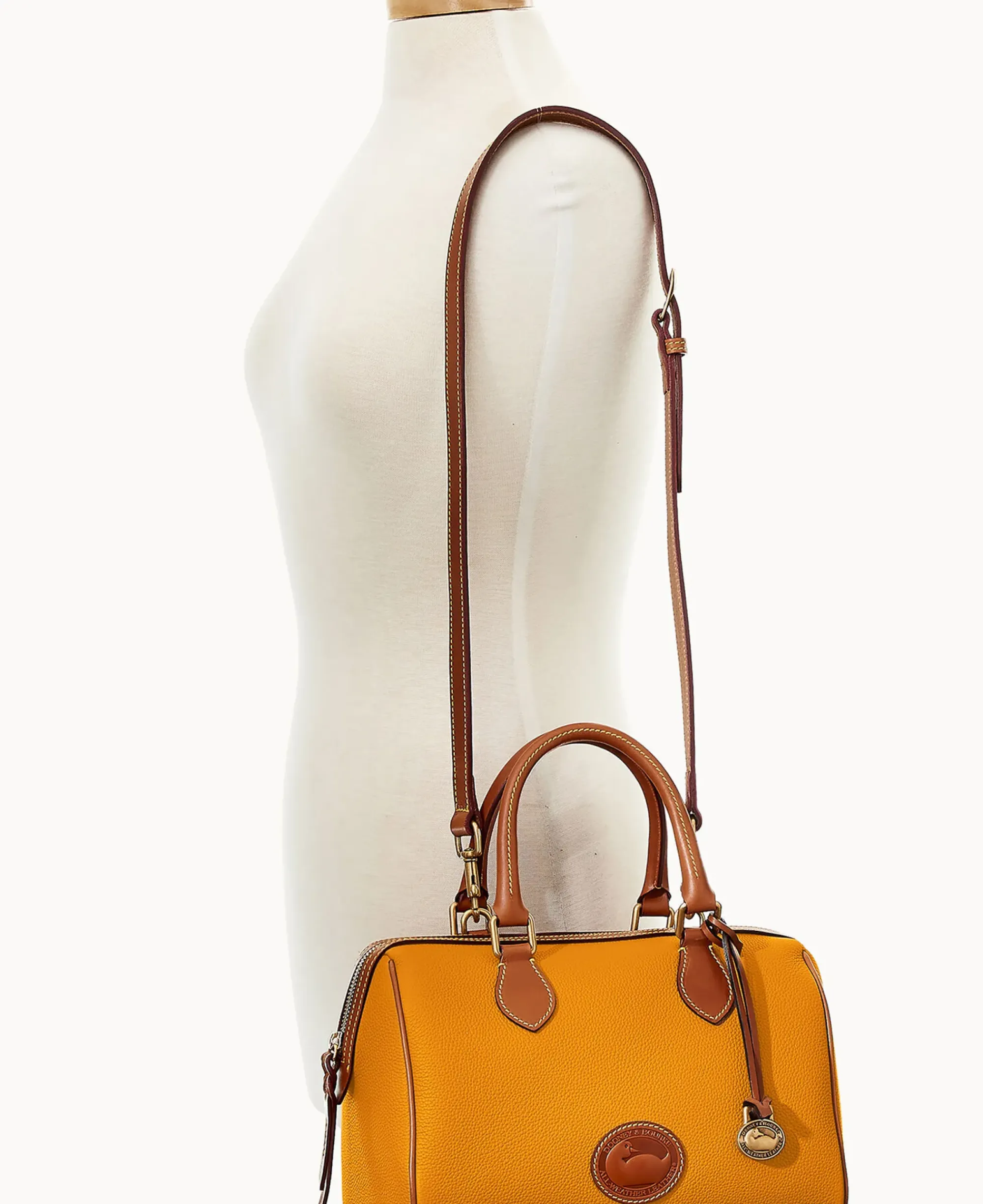 Dooney & Bourke Ready For the Getaway|Pebbled Leather<All Weather Leather 3.0 Barrel Satchel 28 Chamois