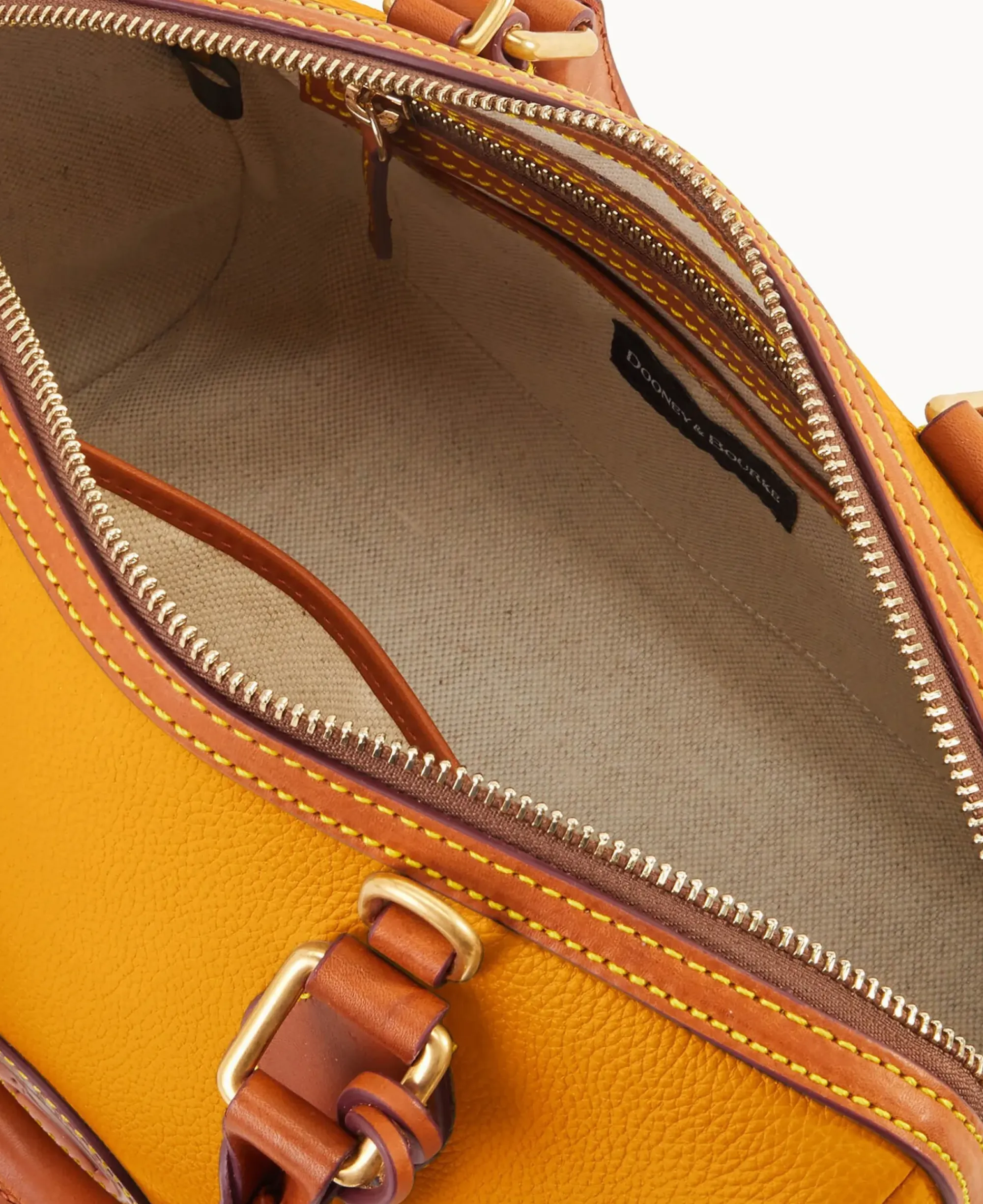 Dooney & Bourke Ready For the Getaway|Pebbled Leather<All Weather Leather 3.0 Barrel Satchel 28 Chamois