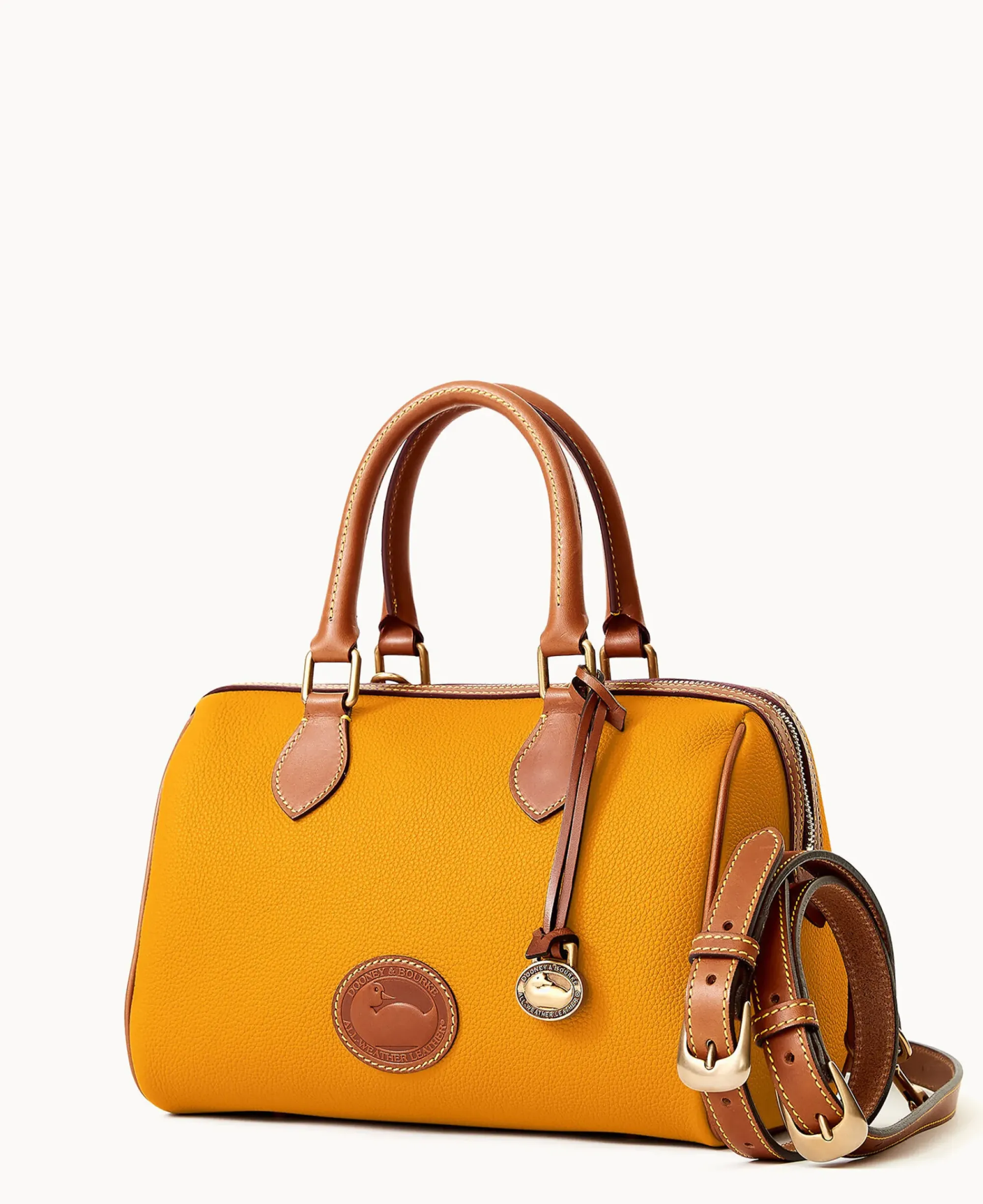 Dooney & Bourke Ready For the Getaway|Pebbled Leather<All Weather Leather 3.0 Barrel Satchel 28 Chamois