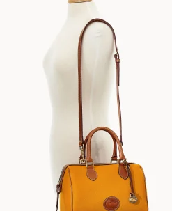 Dooney & Bourke Ready For the Getaway|Pebbled Leather<All Weather Leather 3.0 Barrel Satchel 28 Chamois