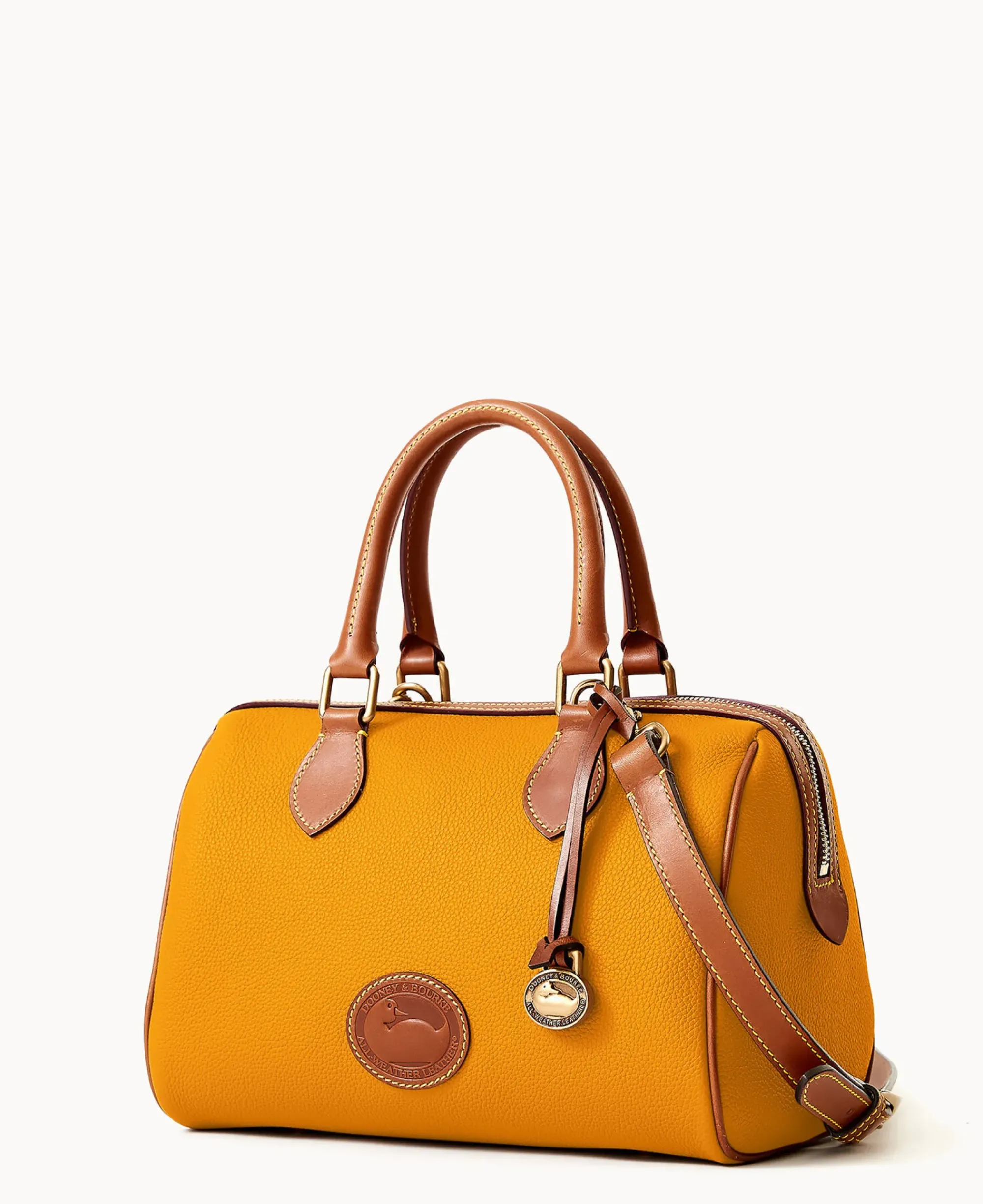 Dooney & Bourke Ready For the Getaway|Pebbled Leather<All Weather Leather 3.0 Barrel Satchel 28 Chamois