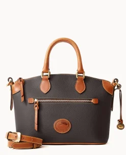 Dooney & Bourke Ready For the Getaway|Pebbled Leather<All Weather Leather 3.0 Domed Satchel 30 Black