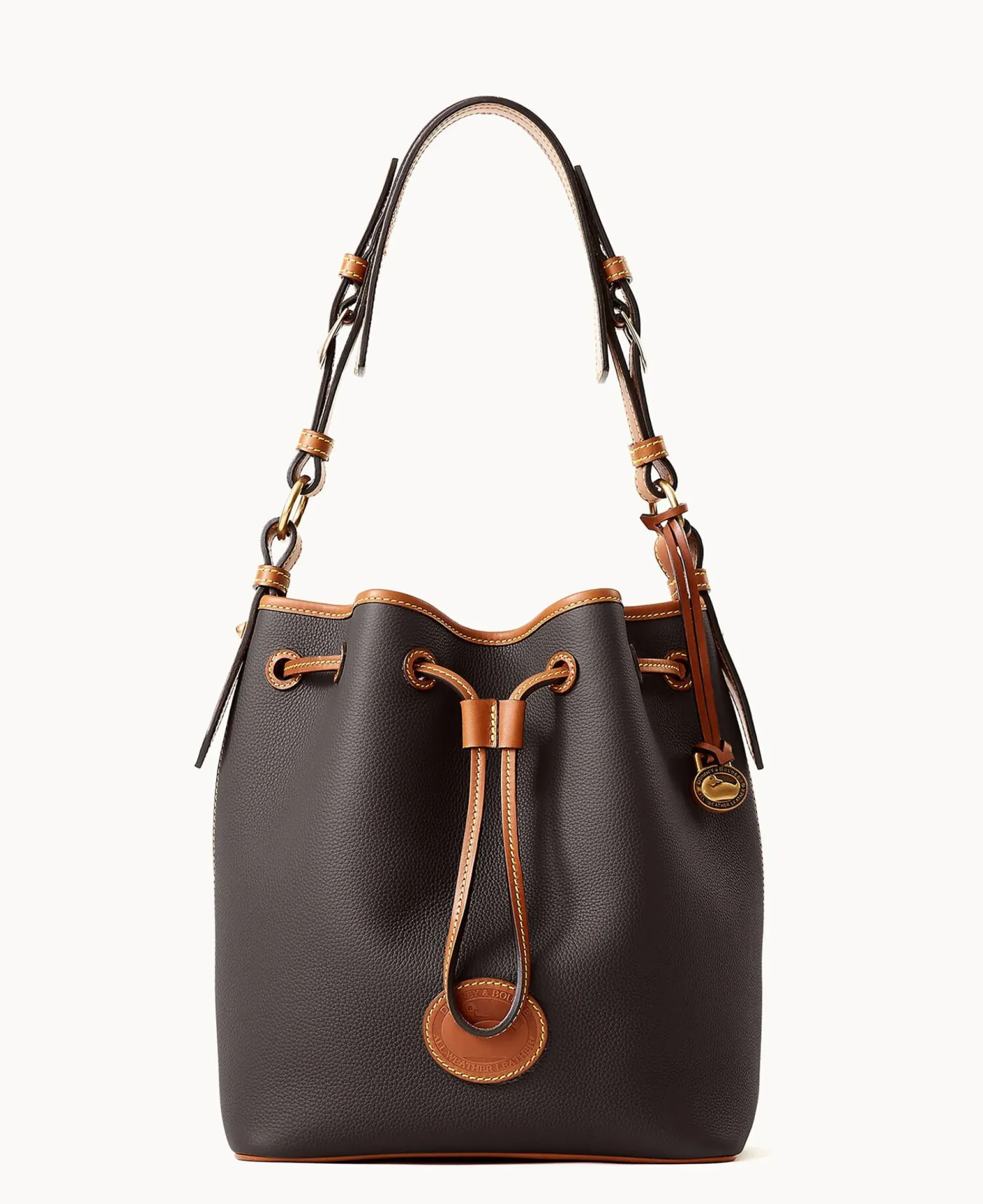 Dooney & Bourke Ready For the Getaway|Pebbled Leather<All Weather Leather 3.0 Drawstring 25 Black