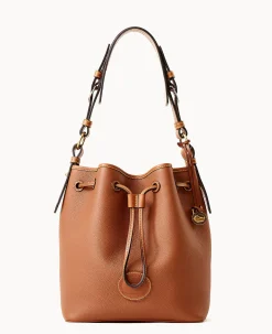 Dooney & Bourke Ready For the Getaway|Pebbled Leather<All Weather Leather 3.0 Drawstring 25 Caramel