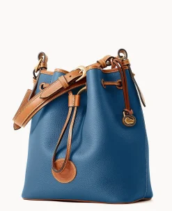 Dooney & Bourke Ready For the Getaway|Pebbled Leather<All Weather Leather 3.0 Drawstring 25 Denim