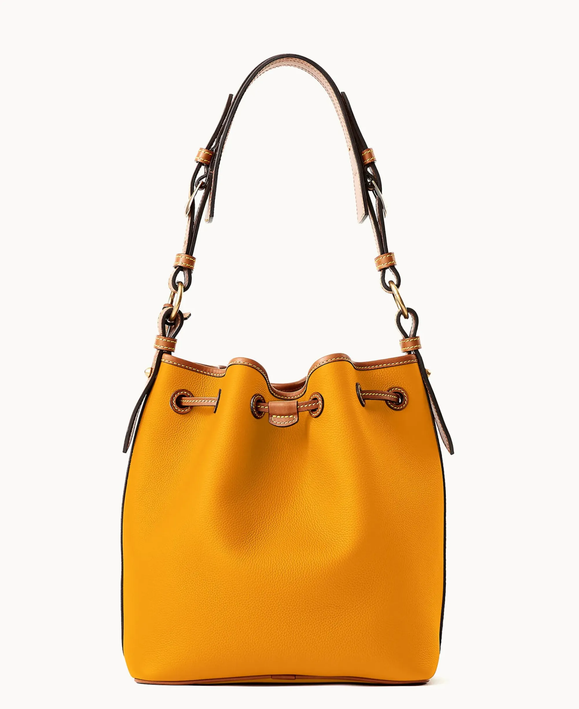 Dooney & Bourke Ready For the Getaway|Pebbled Leather<All Weather Leather 3.0 Drawstring 25 Chamois