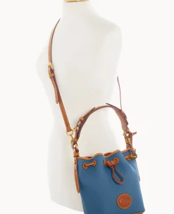 Dooney & Bourke Pebbled Leather|Mini Bags<All Weather Leather 3.0 Mini Drawstring 17 Denim