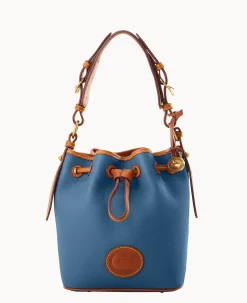 Dooney & Bourke Pebbled Leather|Mini Bags<All Weather Leather 3.0 Mini Drawstring 17 Denim