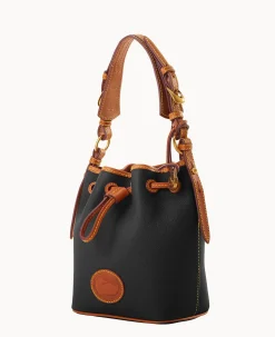 Dooney & Bourke Pebbled Leather|Mini Bags<All Weather Leather 3.0 Mini Drawstring 17 Black