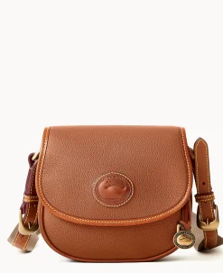 Dooney & Bourke Pebbled Leather|Mini Bags<All Weather Leather 3.0 Saddle Crossbody 20 Caramel