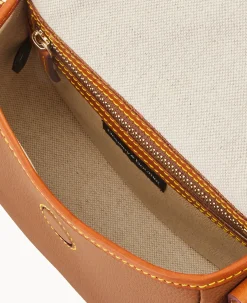 Dooney & Bourke Pebbled Leather|Mini Bags<All Weather Leather 3.0 Saddle Crossbody 20 Caramel