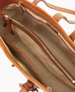 Dooney & Bourke Ready For the Getaway|Pebbled Leather<All Weather Leather 3.0 Tote 36 Caramel