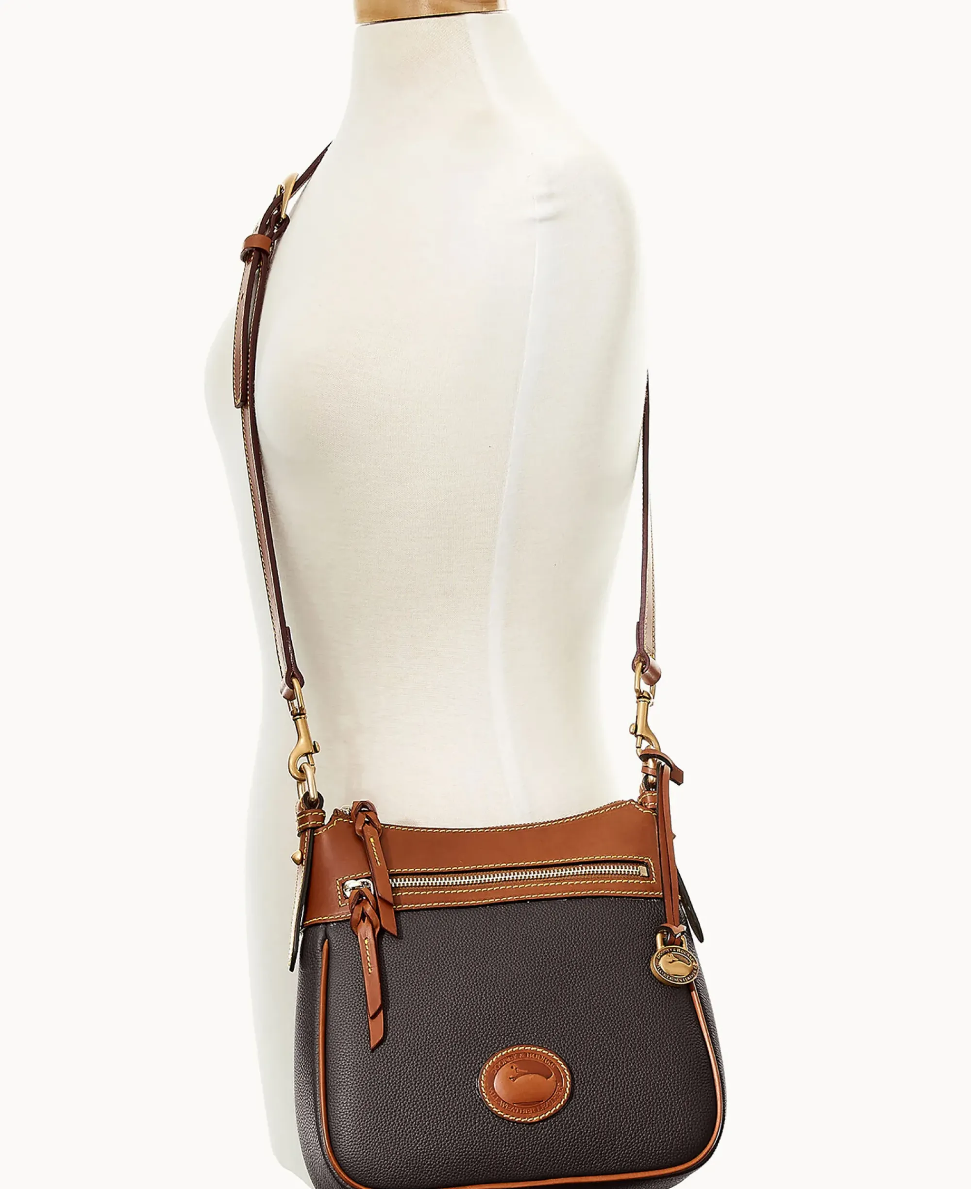 Dooney & Bourke Pebbled Leather|Mini Bags<All Weather Leather 3.0 Zip Top Crossbody 23 Black
