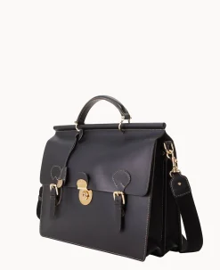 Dooney & Bourke The Alto Collection|Smooth Leather<Alto Double Gusset Buckle Brief Case Black