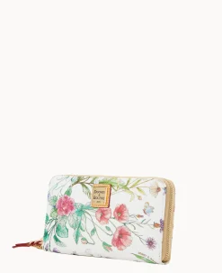 Dooney & Bourke Grab and Go|Wristlets<Botanical Collection Large Zip Around Wristlet White