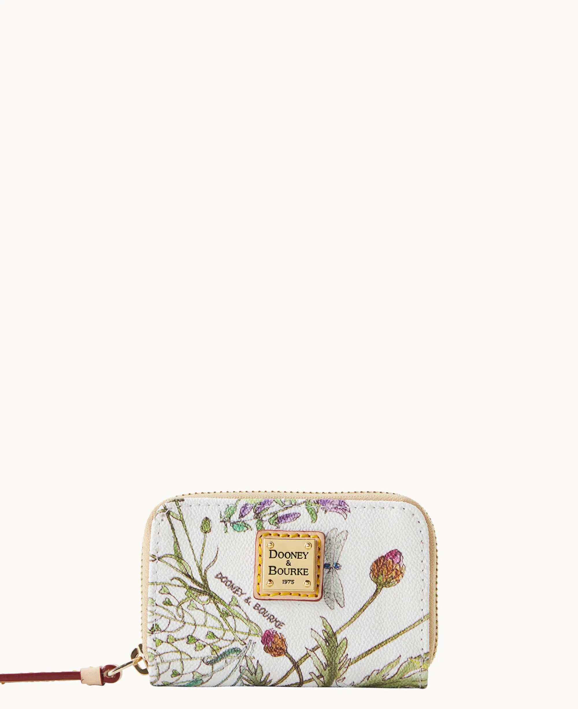 Dooney & Bourke Grab and Go|Wallets<Botanical Collection Zip Around Credit Card Case White