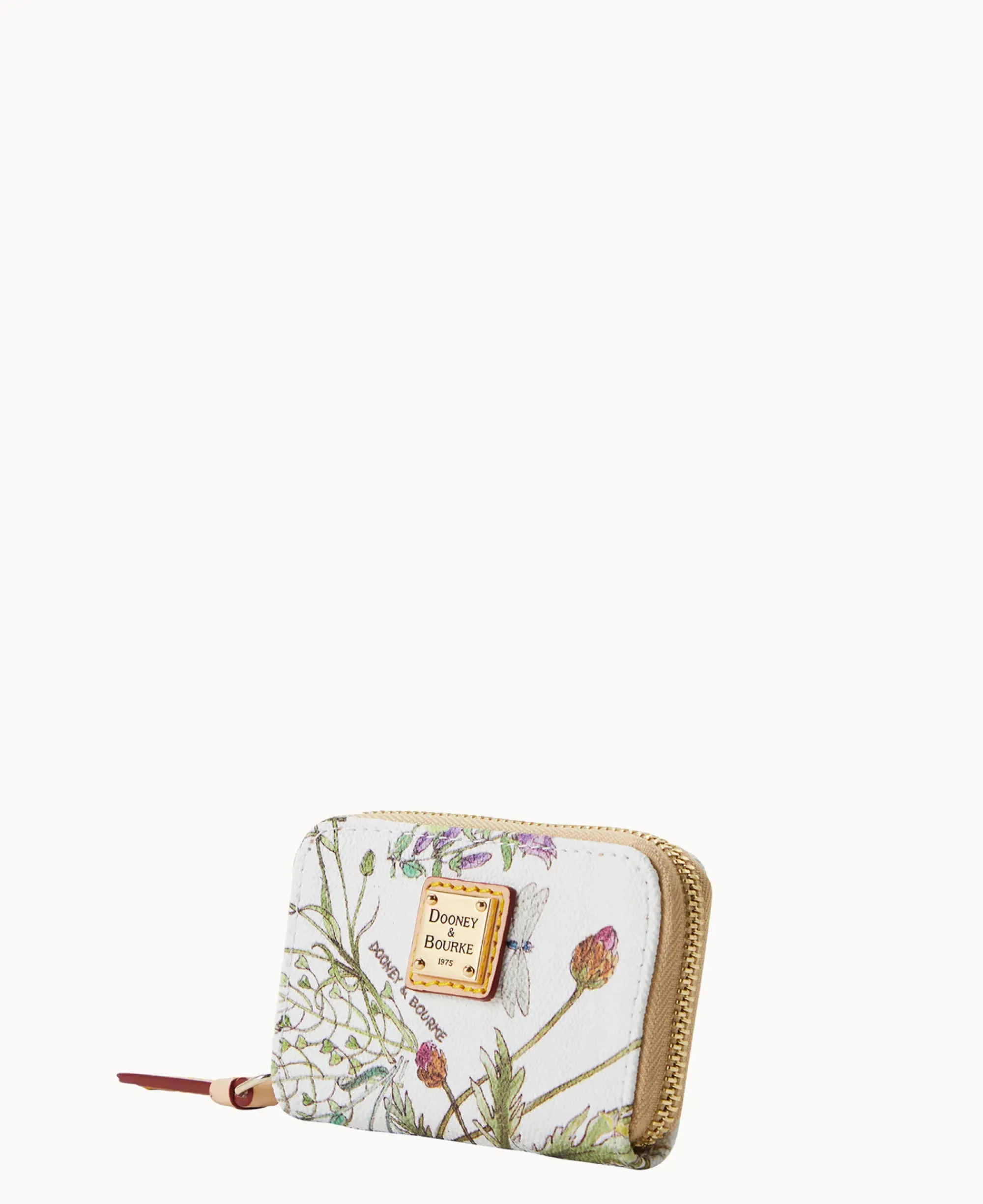 Dooney & Bourke Grab and Go|Wallets<Botanical Collection Zip Around Credit Card Case White
