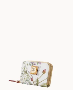 Dooney & Bourke Grab and Go|Wallets<Botanical Collection Zip Around Credit Card Case White
