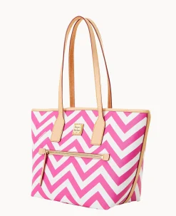 Dooney & Bourke The Chevron Collection|Spring Style<Chevron Small Tote Fuchsia