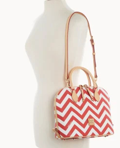 Dooney & Bourke The Chevron Collection|Spring Style<Chevron Zip Zip Satchel Red