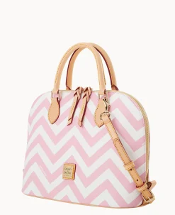 Dooney & Bourke Printed Fabric|Shoulder Bags<Chevron Zip Zip Satchel Pink
