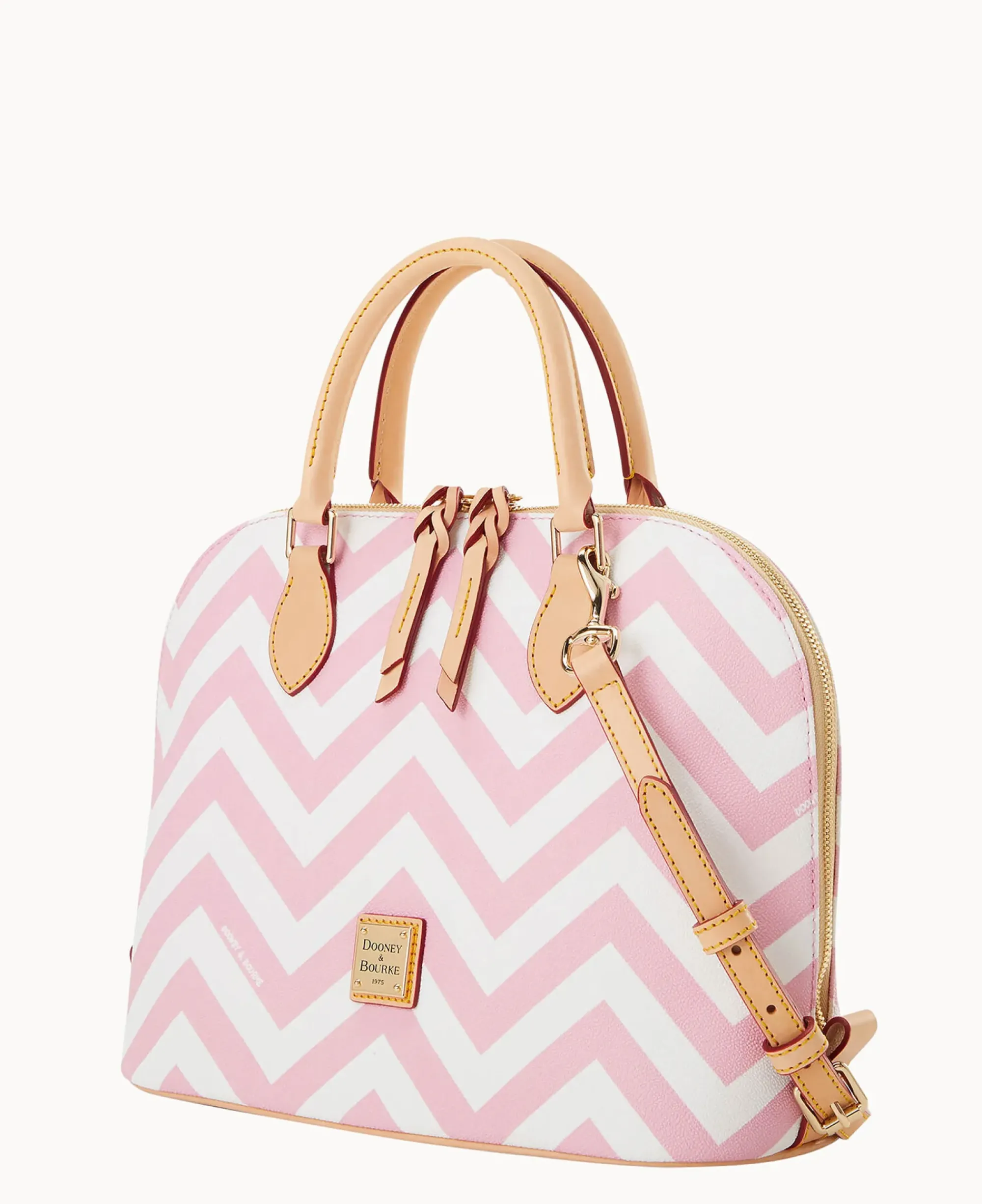 Dooney & Bourke Printed Fabric|Shoulder Bags<Chevron Zip Zip Satchel Pink