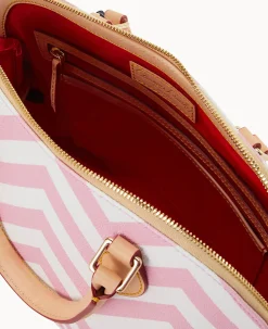 Dooney & Bourke Printed Fabric|Shoulder Bags<Chevron Zip Zip Satchel Pink
