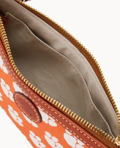 Dooney & Bourke Game Day Ready|Printed Fabric<Collegiate University Large Slim Crossbody Clemson