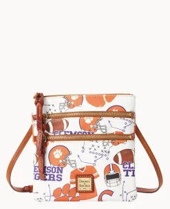 Dooney & Bourke Game Day Ready|Printed Fabric<Collegiate University N S Triple Zip Crossbody CLEMSON