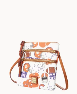 Dooney & Bourke Game Day Ready|Printed Fabric<Collegiate University N S Triple Zip Crossbody CLEMSON