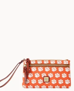Dooney & Bourke Grab and Go|Wristlets<Collegiate Double Zip Wristlet Clemson University
