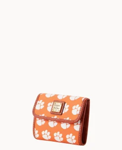 Dooney & Bourke Grab and Go|Wallets<Collegiate University Flap Credit Card Wallet CLEMSON