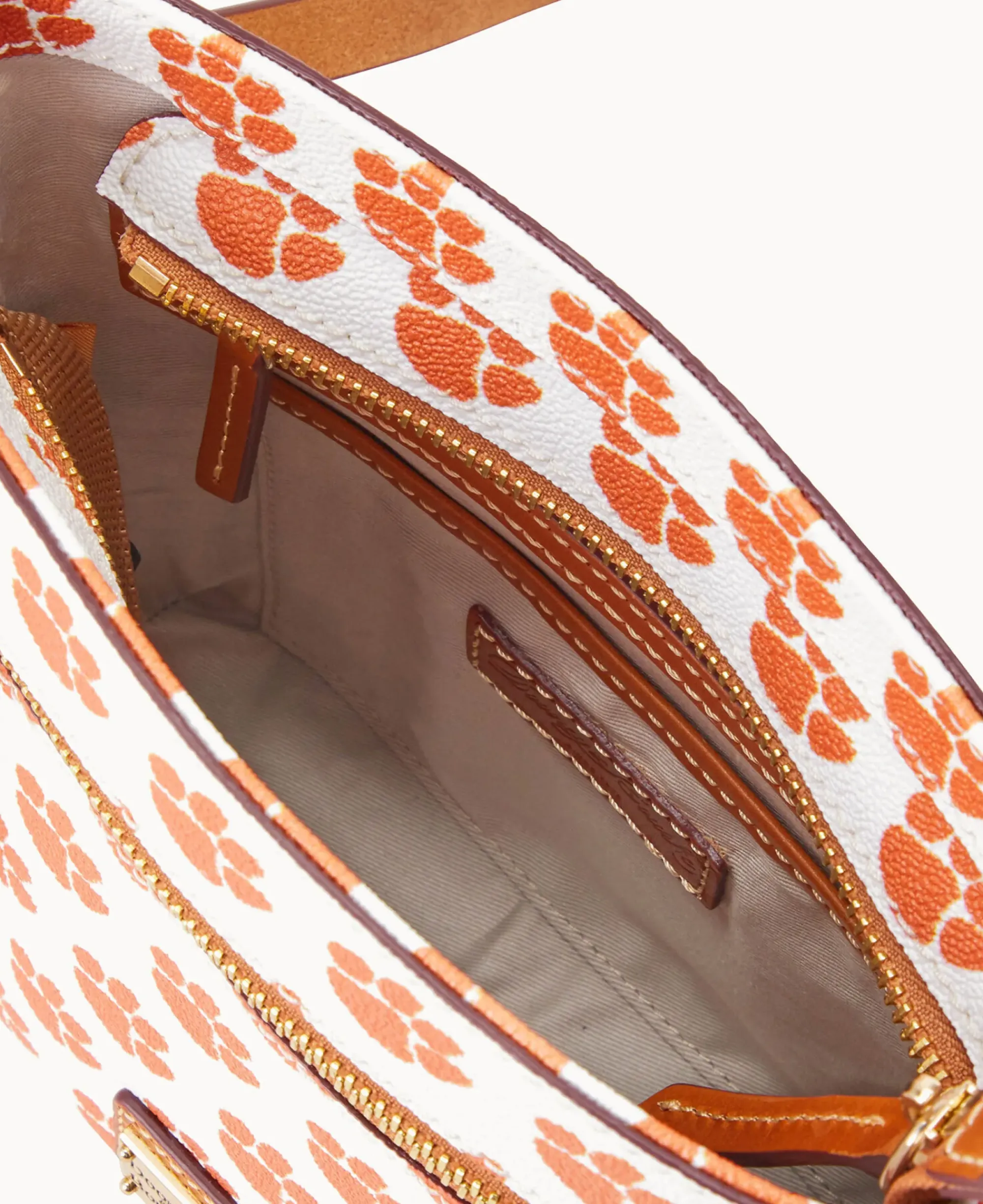 Dooney & Bourke Game Day Ready|Printed Fabric<Collegiate University Small Zip Crossbody CLEMSON