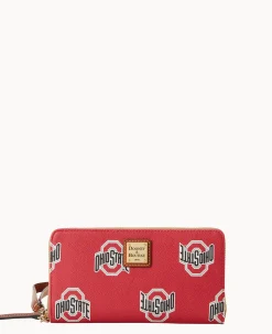 Dooney & Bourke Grab and Go|Wristlets<Collegiate University Large Zip Around Wristlet Ohio State