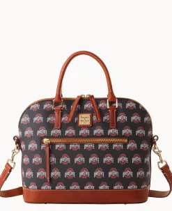 Dooney & Bourke Game Day Ready|Printed Fabric<Collegiate University Domed Zip Satchel OHIO STATE