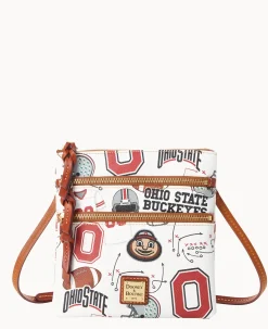 Dooney & Bourke Game Day Ready|Printed Fabric<Collegiate University N S Triple Zip Crossbody OHIO STATE