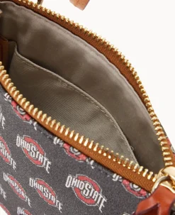 Dooney & Bourke Game Day Ready|Printed Fabric<Collegiate University Small North South Top Zip Crossbody Ohio State