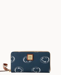 Dooney & Bourke Grab and Go|Wristlets<Collegiate University Large Zip Around Wristlet Penn State