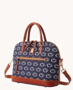 Dooney & Bourke Game Day Ready|Printed Fabric<Collegiate University Domed Zip Satchel PENN STATE