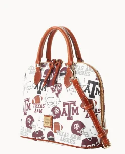 Dooney & Bourke Game Day Ready|Printed Fabric<Collegiate Texas Achr(38)M University Zip Zip Satchel Texas A&M