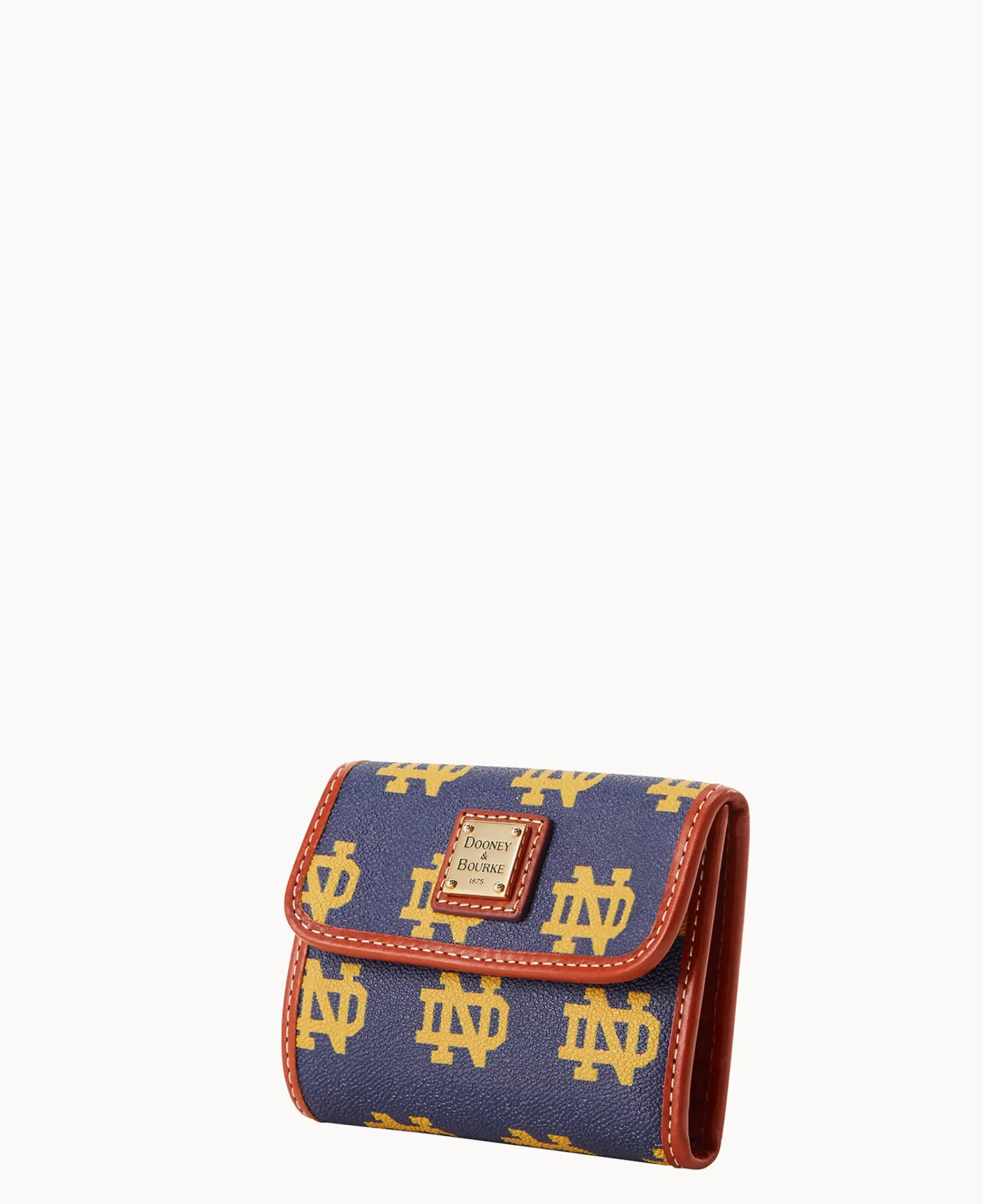 Dooney & Bourke Grab and Go|Wallets<Collegiate University of Flap Credit Card Wallet NOTRE DAME