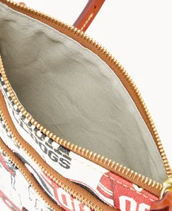 Dooney & Bourke Game Day Ready|Printed Fabric<Collegiate University of N S Triple Zip Crossbody Georgia