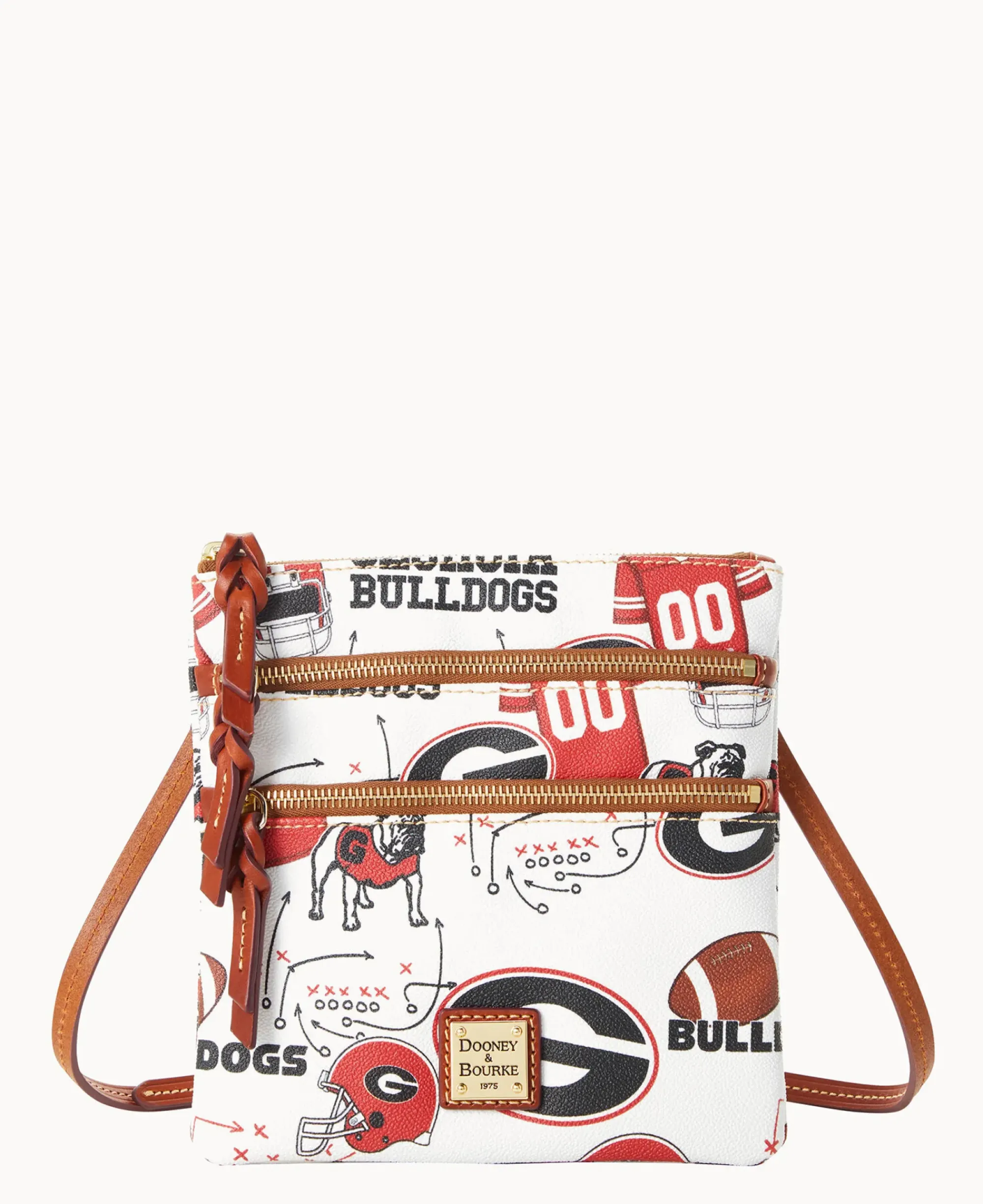 Dooney & Bourke Game Day Ready|Printed Fabric<Collegiate University of N S Triple Zip Crossbody Georgia