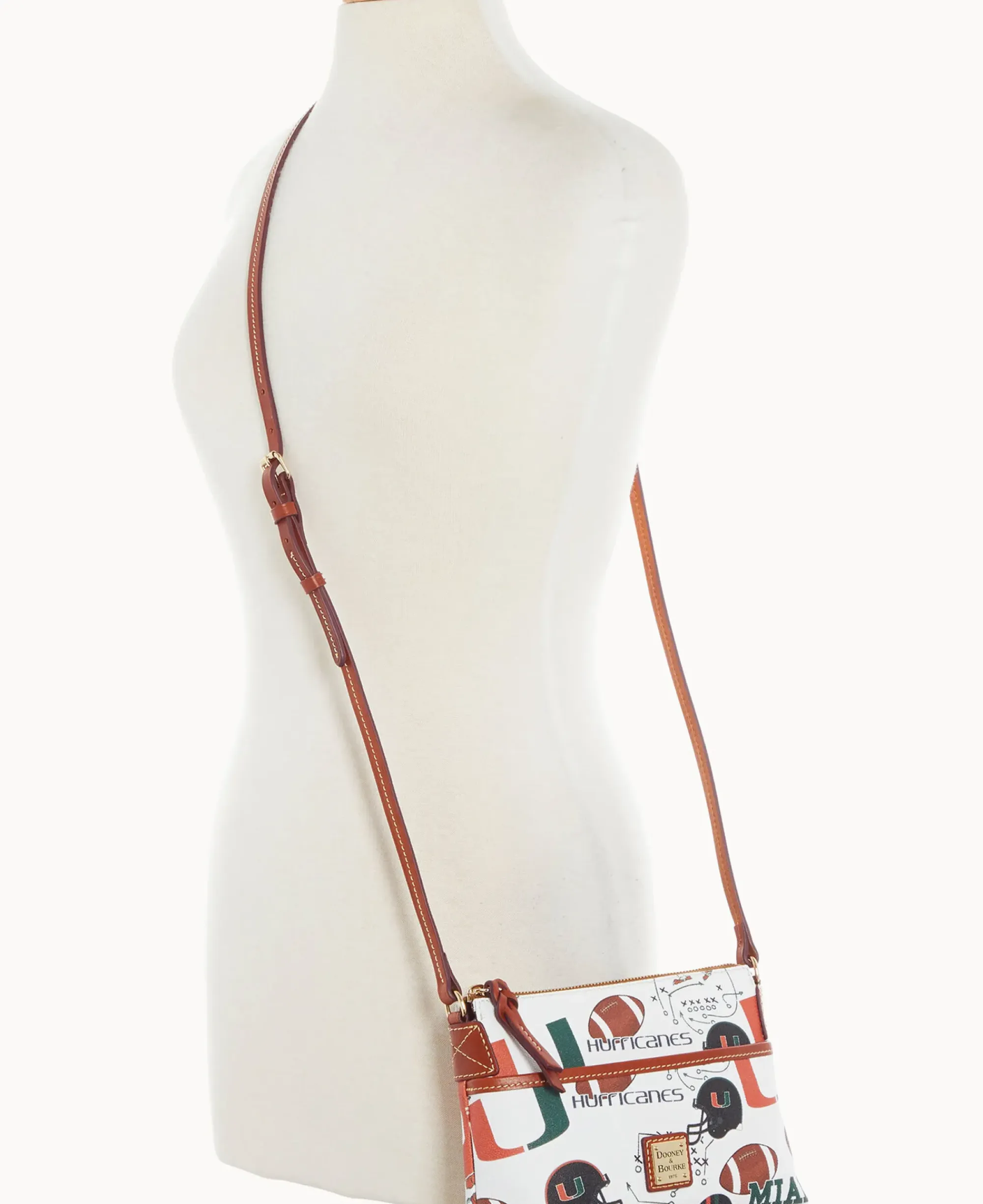 Dooney & Bourke Game Day Ready|Printed Fabric<Collegiate University of Miami Ginger Crossbody U OF MIAMI