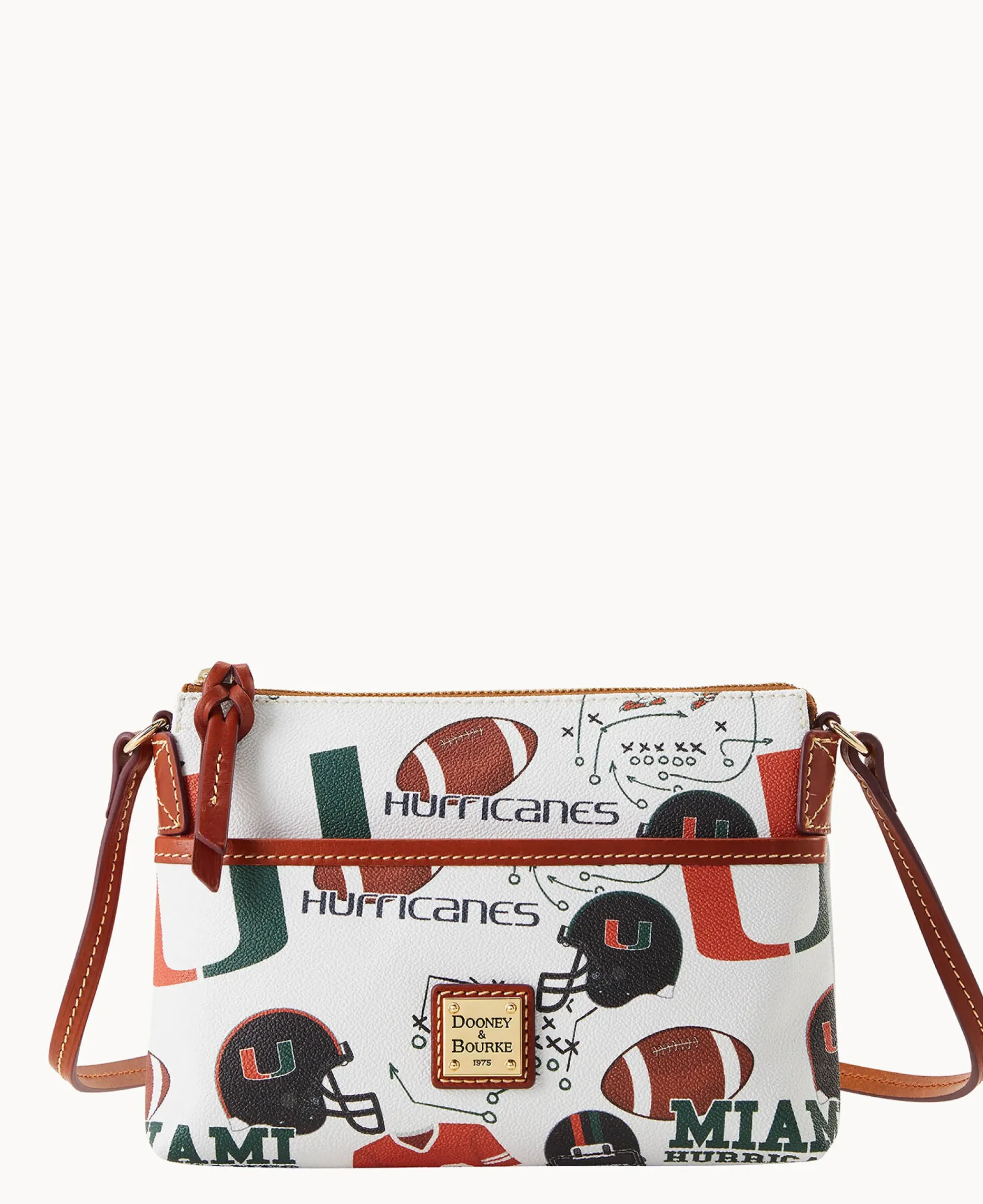 Dooney & Bourke Game Day Ready|Printed Fabric<Collegiate University of Miami Ginger Crossbody U OF MIAMI