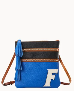 Dooney & Bourke Printed Fabric|Pebbled Leather<Collegiate Triple Zip Crossbody University of Florida