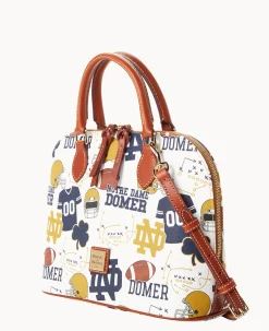 Dooney & Bourke Game Day Ready|Printed Fabric<Collegiate University of Zip Zip Satchel NOTRE DAME