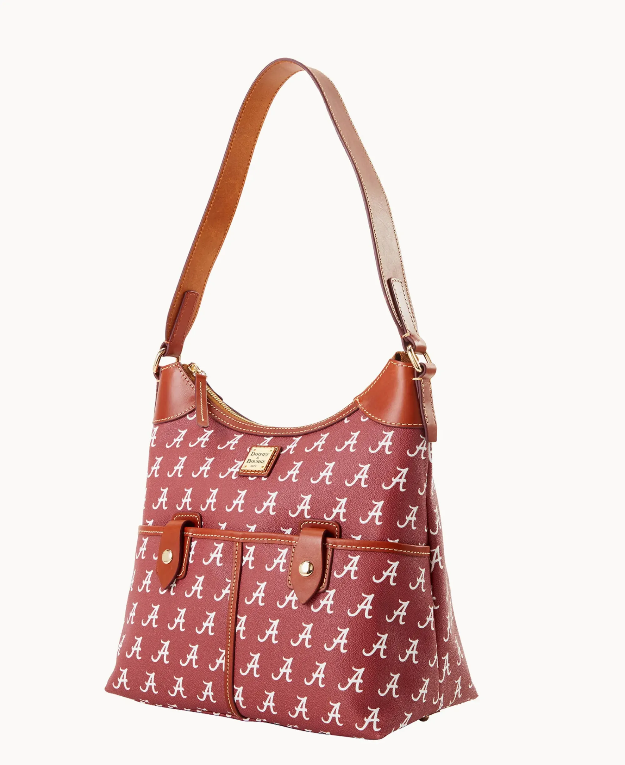 Dooney & Bourke Game Day Ready|Printed Fabric<Collegiate University of Alabama Zip Hobo U OF ALABAMA